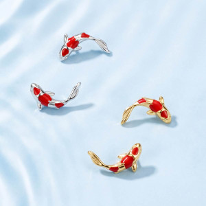 Sterling Silver Koi Fish Earrings