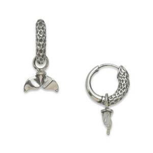 Sterling Silver Mermaid Hoop Earrings