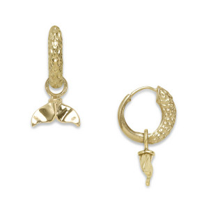 14k Gold Mermaid Hoop Earrings