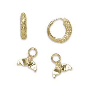 14k Gold Mermaid Hoop Earrings