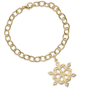 14K Gold 2025 Dove of Peace Snowflake Charm