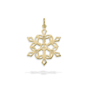 14K Gold 2025 Dove of Peace Snowflake Charm