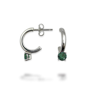 Sterling Silver Birthstone Hoop Earrings