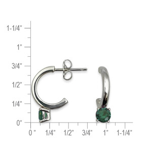 Sterling Silver Birthstone Hoop Earrings