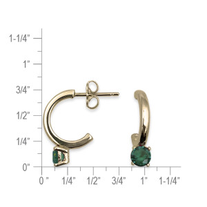 14K Gold Birthstone Hoop Earrings