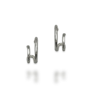 Sterling Silver Double Hammered Hoop Earrings