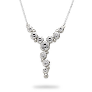 Sterling Silver White Topaz Bubbles Necklace