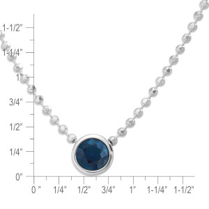 Sterling Silver Bezel-Set Sapphire Necklace