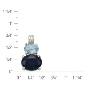 Sterling Silver Sapphire & Blue Topaz Pendant