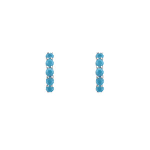 Sterling Silver Nano Turquoise Huggie Hoop Earrings