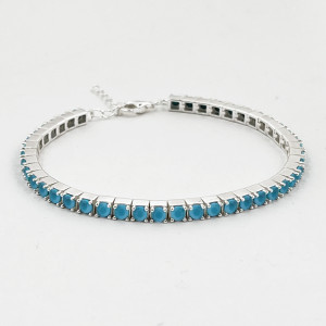 Sterling Silver Nano Turquoise Tennis Bracelet
