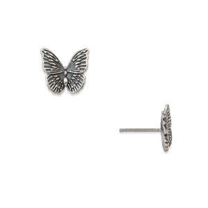 Sterling silver butterfly earrings side view