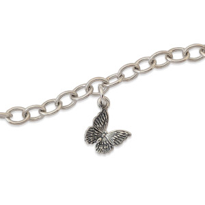 Sterling silver butterfly charm on chain