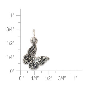 Sterling silver butterfly charm size