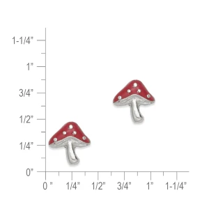 Sterling silver mushroom earrings size