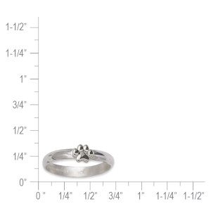 Sterling silver paw print ring side angle