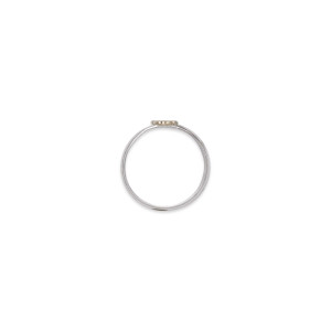 Sterling Silver & 14k Gold Paw Print Ring