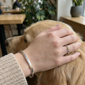 Sterling Silver & 14k Gold Paw Print Ring