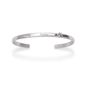 Sterling silver paw print cuff 