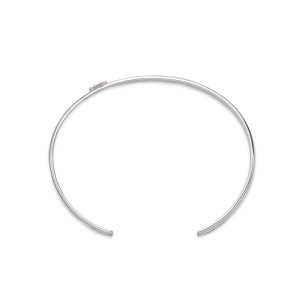 Sterling silver paw print cuff side angle
