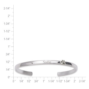 Sterling silver paw print cuff size