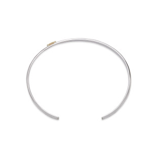 Sterling Silver & 14k Gold Paw Print Personalized Cuff