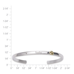 Sterling Silver & 14k Gold Paw Print Personalized Cuff