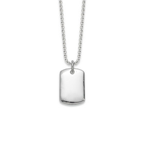 Sterling silver dog tag pendant