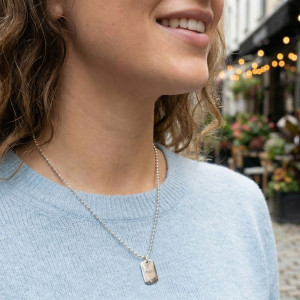 Sterling silver dog tag pendant