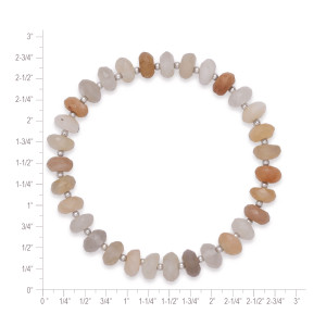 Sterling Silver Moonstone Faceted Rondel Bead Bracelet
