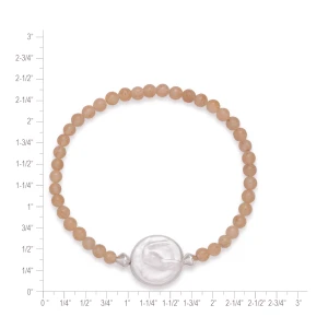 Sterling silver peach aventurine bracelet size