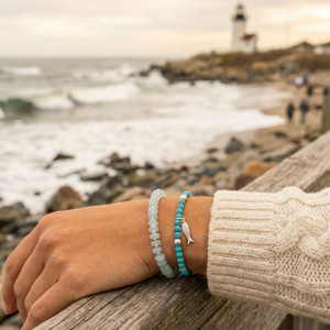 Sterling silver aquamarine bracelet