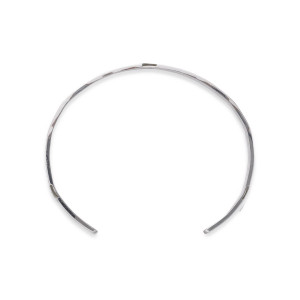 Sterling silver celestial cuff bracelet side view