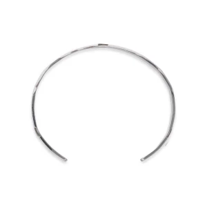 Sterling silver celestial cuff bracelet side view