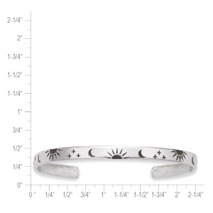 Sterling silver celestial cuff bracelet size