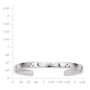 Sterling silver celestial cuff bracelet size