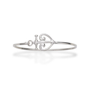 Sterling silver anchored heart bracelet