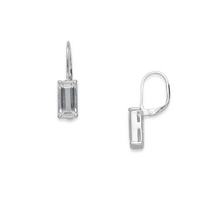 Sterling silver white topaz earrings side view