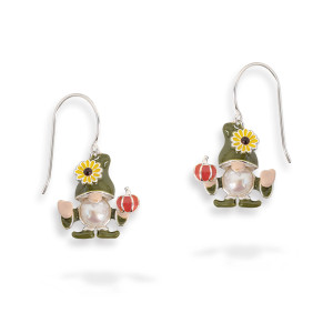 Sterling Silver Autumn Gnome Pearl Earrings