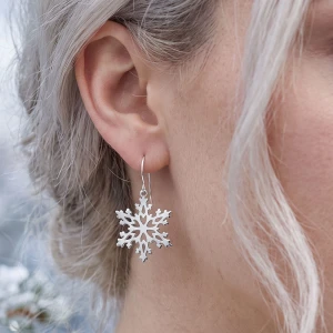 Sterling Silver 2026 Morning Frost Snowflake Earrings