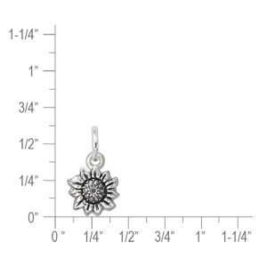 Sterling Silver Petite Sunflower Charm