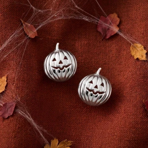 Sterling Silver Jack O'Lantern Earrings