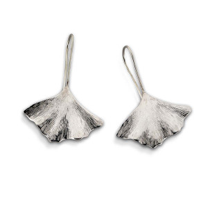 Sterling Silver Ginkgo Leaf Earrings