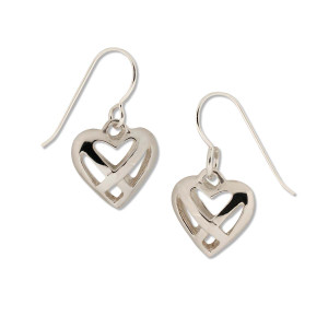 Attractive Sterling Silver Celtic Heart Earrings Accessories