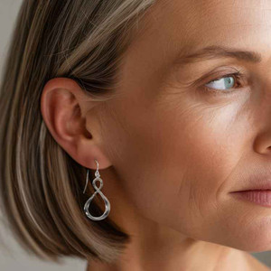 Sterling Silver Hammered Infinity Earrings