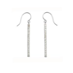 Classic Sterling Silver Hammered Effortless Bar Earrings