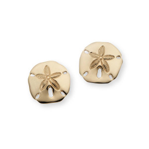 14kt Sand Dollar Earrings 5/8" Post earrings