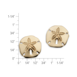 14K Gold Sand Dollar Earrings