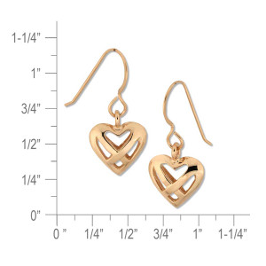 14K Gold Celtic Heart Earrings