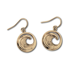 14kt Small Perfect Wave Earrings for Beach Lovers